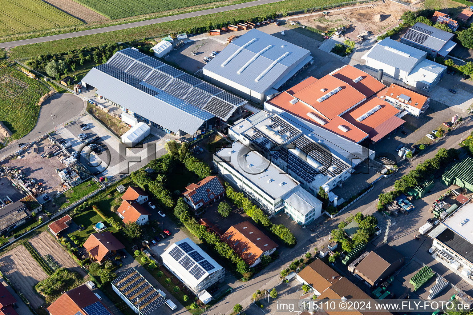 Im Gereut industrial estate, HGGS LaserCUT GmbH & Co. KG in Hatzenbühl in the state Rhineland-Palatinate, Germany out of the air