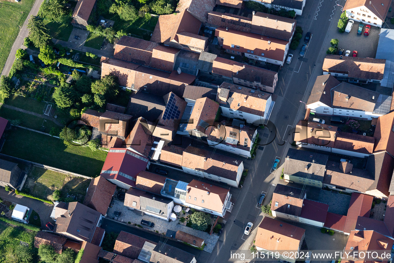 Aerial view of Luitpoldstr in Hatzenbühl in the state Rhineland-Palatinate, Germany