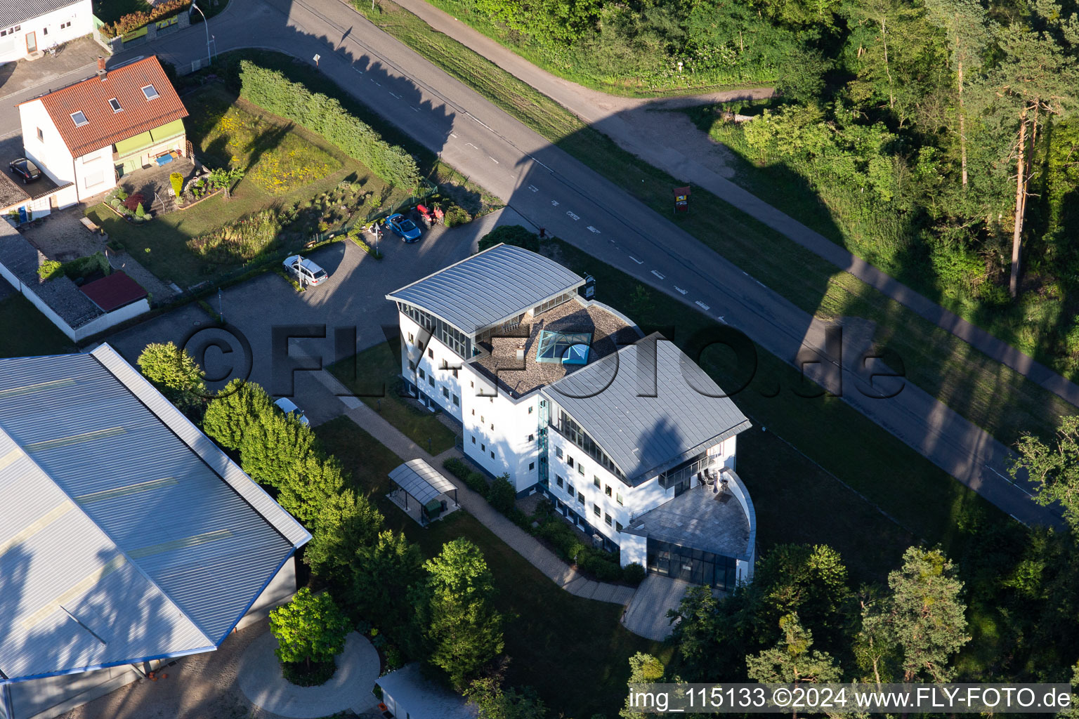 Drone recording of Rheinzabern in the state Rhineland-Palatinate, Germany