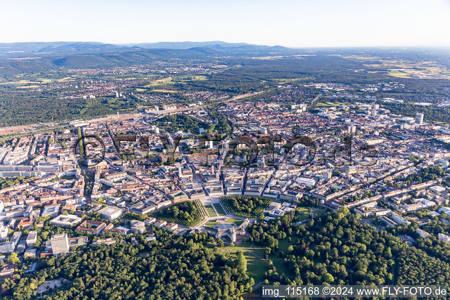 District Innenstadt-West in Karlsruhe in the state Baden-Wuerttemberg, Germany out of the air