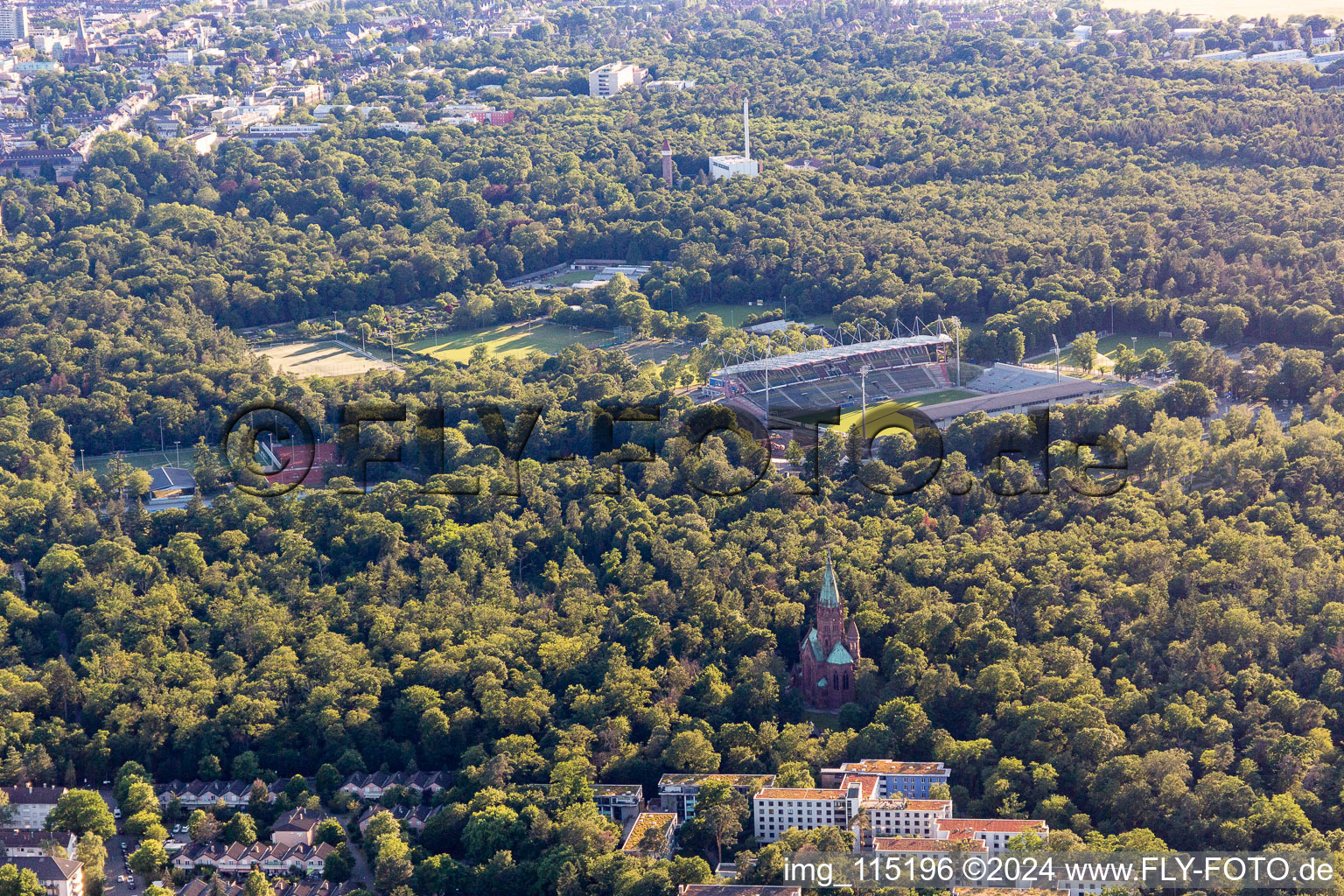 Wildlife Park Stadium from the southwest in the district Oststadt in Karlsruhe in the state Baden-Wuerttemberg, Germany