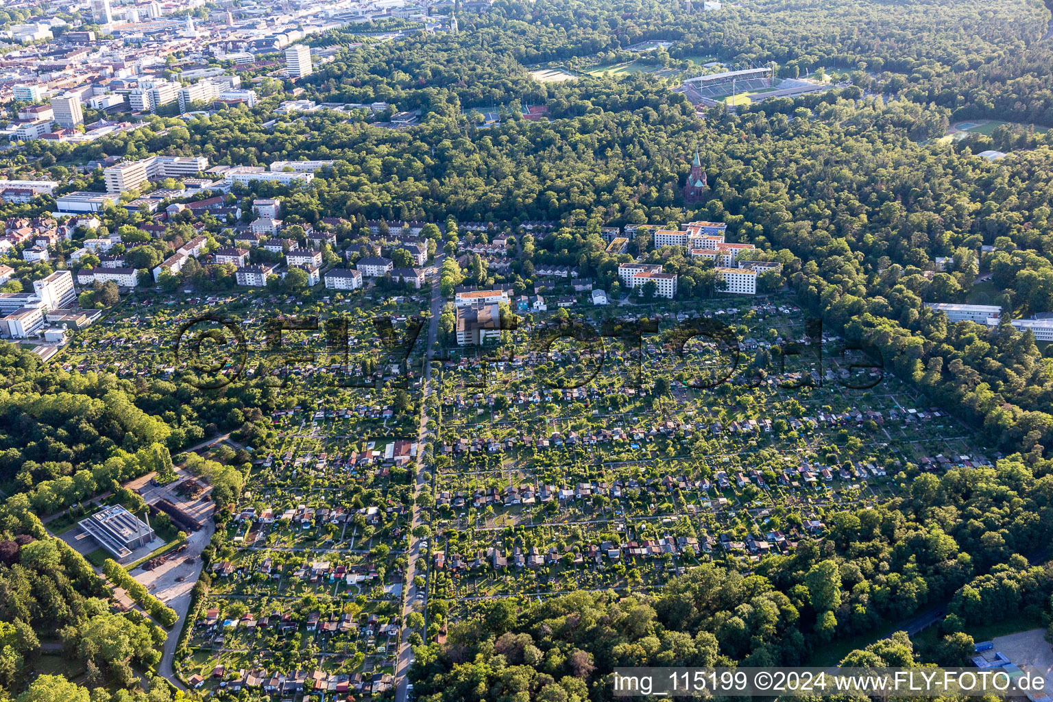 Allotment Association Hagsfelder Allee and Fasanengarten in the district Oststadt in Karlsruhe in the state Baden-Wuerttemberg, Germany