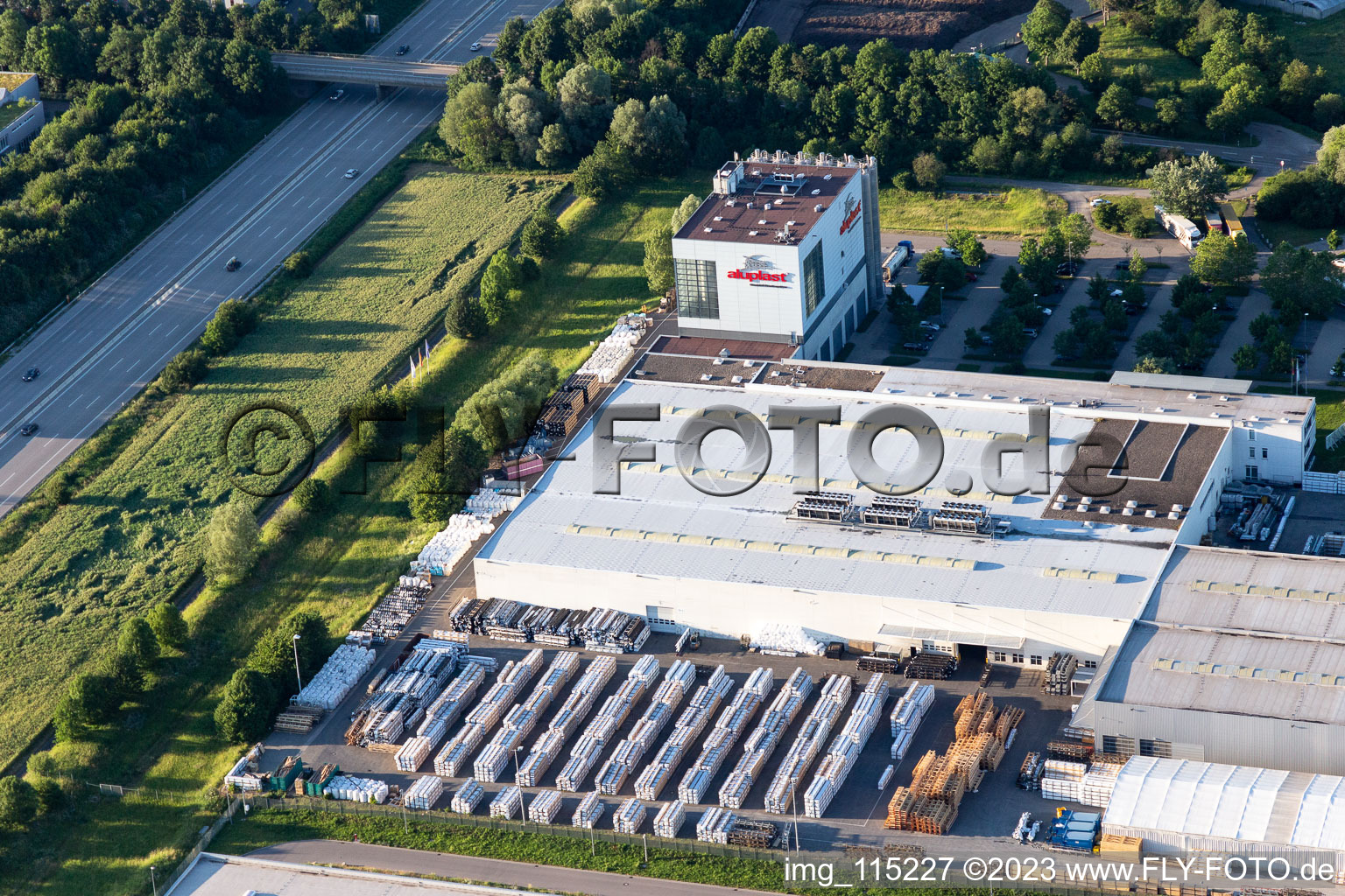 Company grounds and facilities of aluplast GmbH in the district Durlach in Karlsruhe in the state Baden-Wurttemberg, Germany