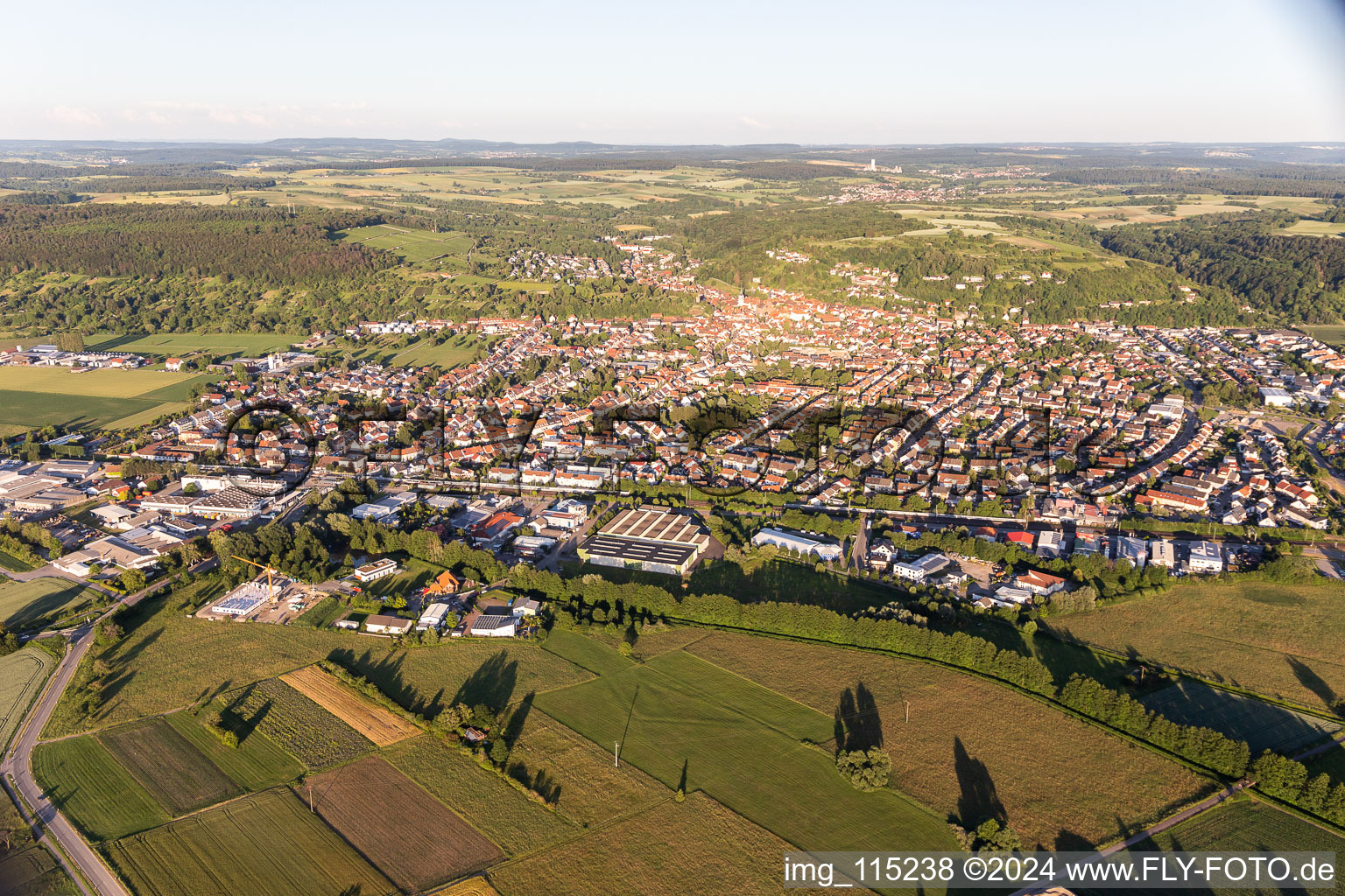 Weingarten in the state Baden-Wuerttemberg, Germany out of the air