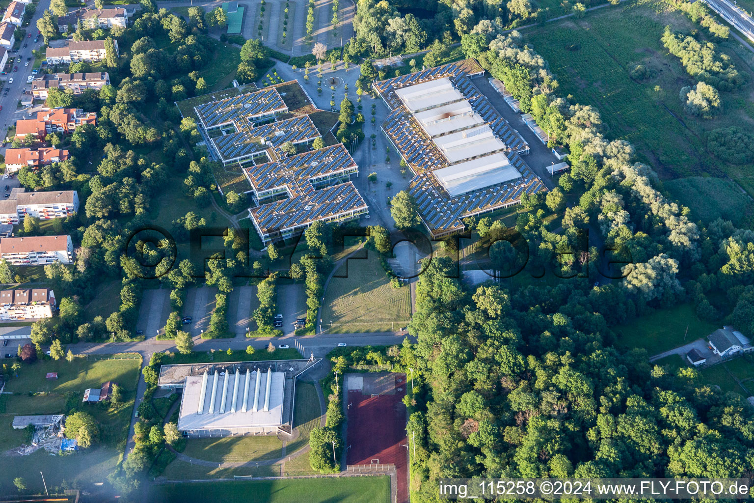 School building of the Balthasar-Neumann-Schule in the district Untergrombach in Bruchsal in the state Baden-Wurttemberg, Germany