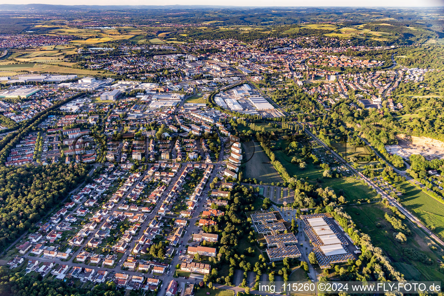 From the south in Bruchsal in the state Baden-Wuerttemberg, Germany