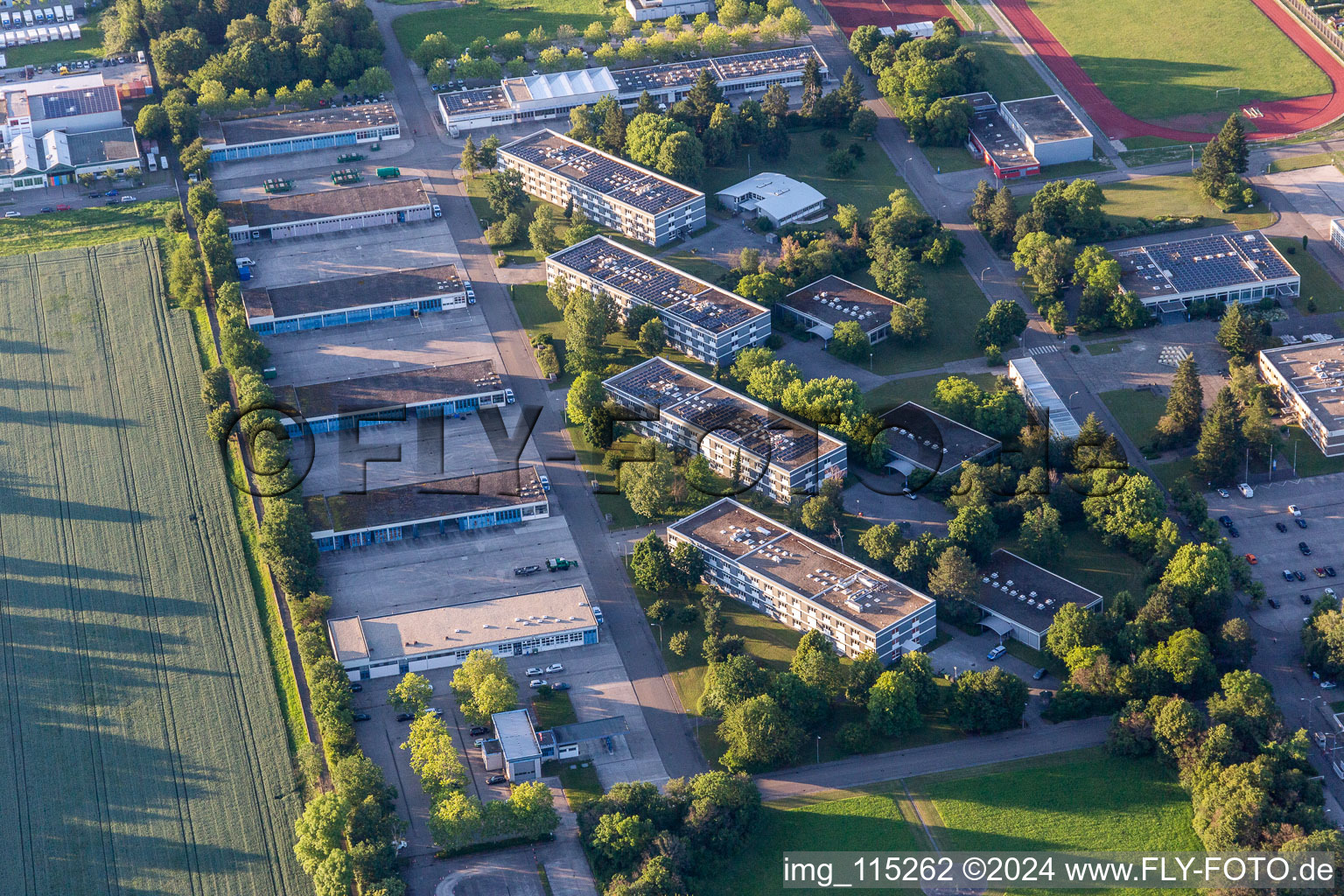 Building complex of the police Bereitschaftspolizeidirektion in Bruchsal in the state Baden-Wurttemberg, Germany