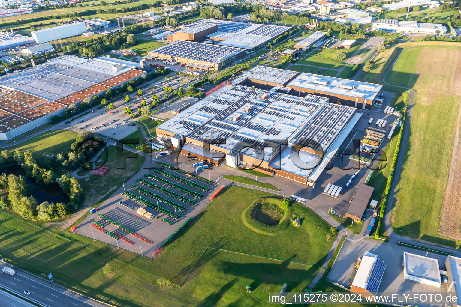 Aerial view of John Deere factory in Bruchsal in the state Baden-Wuerttemberg, Germany