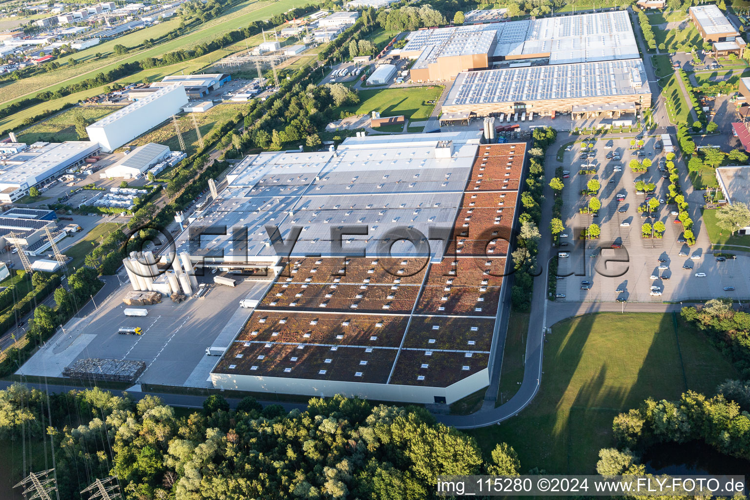 Aerial view of Refresco Group in Bruchsal in the state Baden-Wuerttemberg, Germany