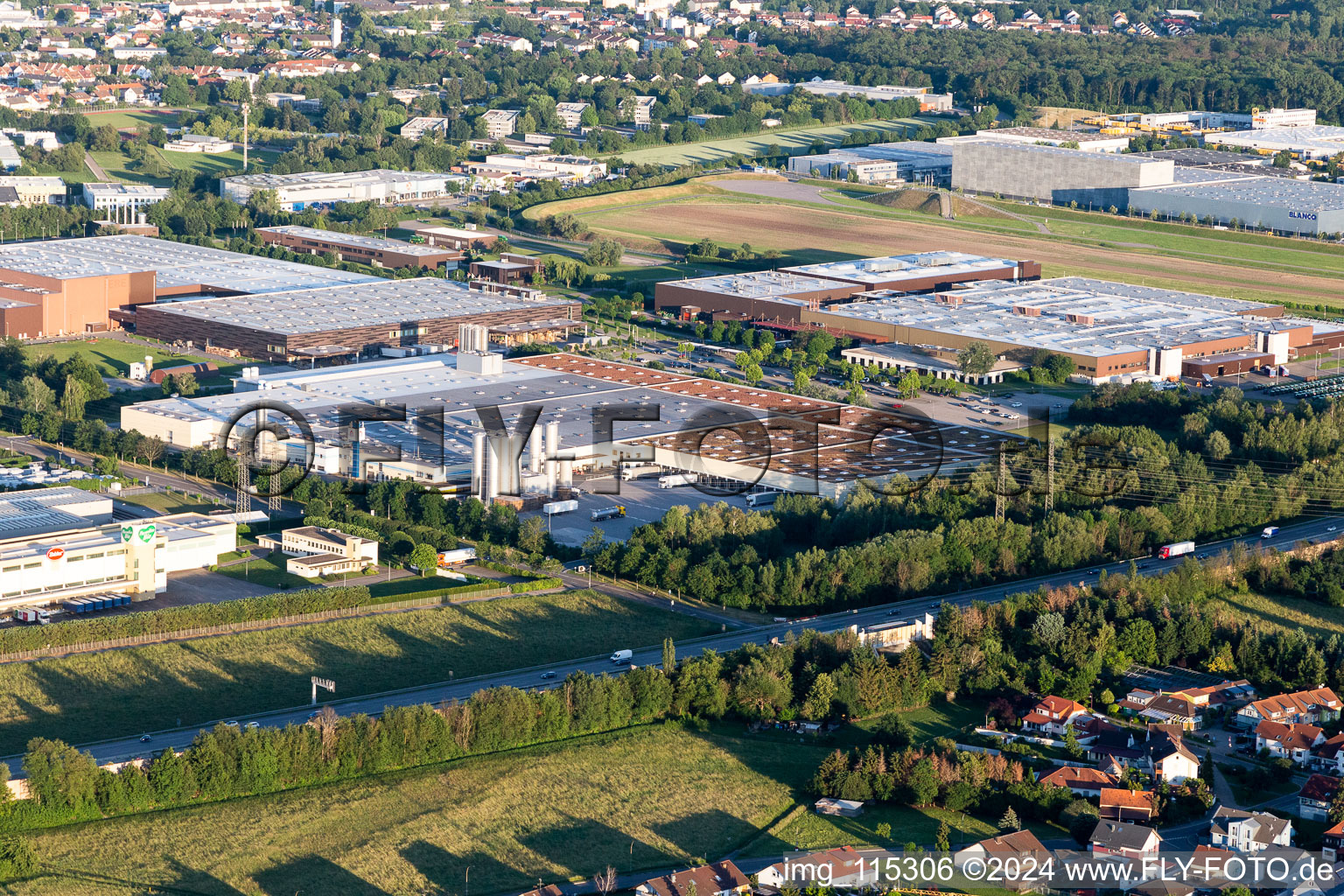 Aerial photograpy of Refresco Group in Bruchsal in the state Baden-Wuerttemberg, Germany