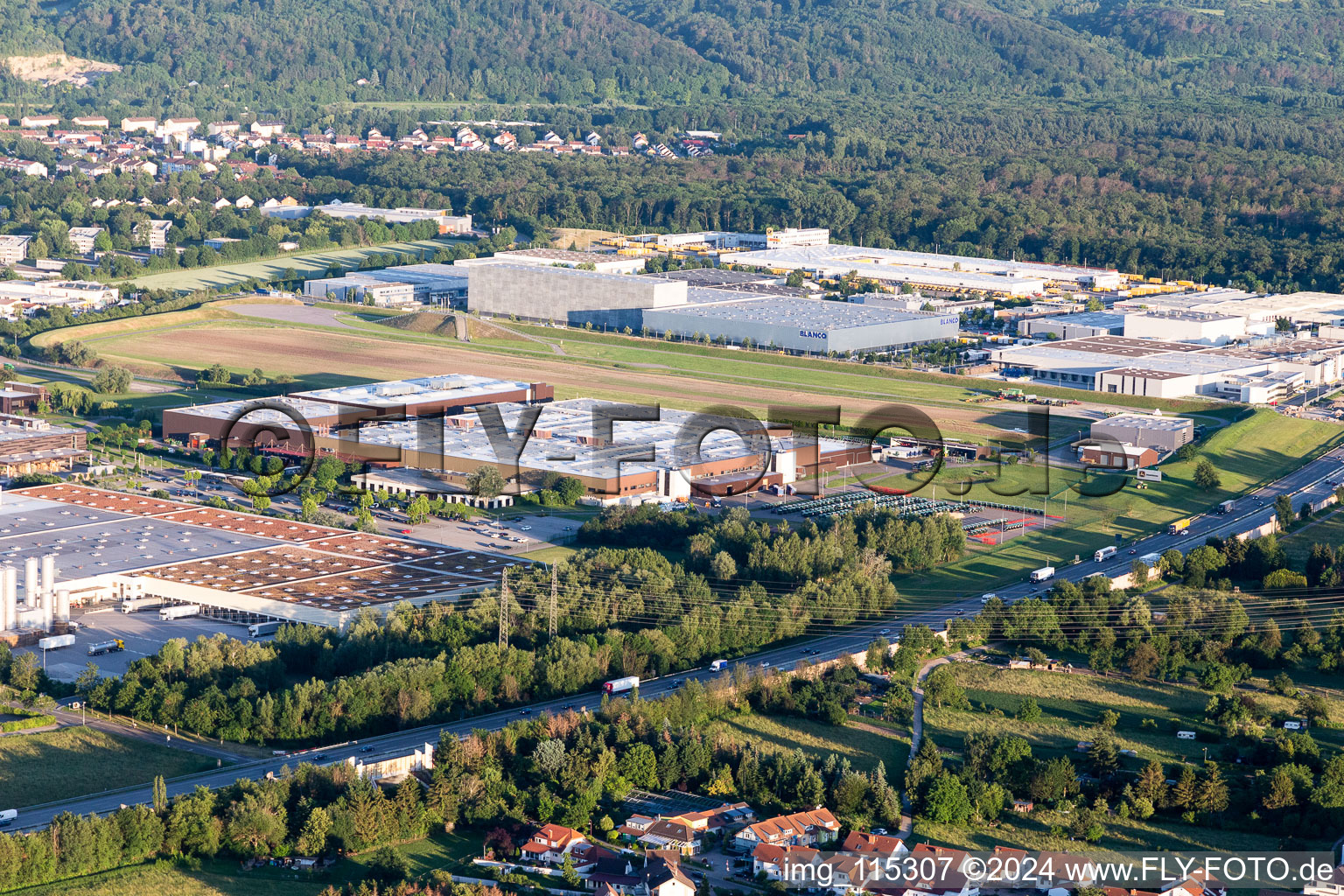 Aerial view of John Deere in Bruchsal in the state Baden-Wuerttemberg, Germany