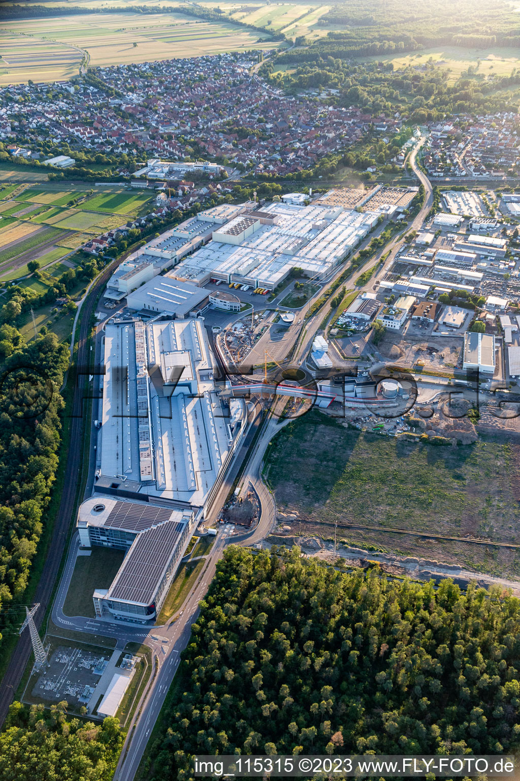 Aerial photograpy of SEW-Eurodrive in the district Graben in Graben-Neudorf in the state Baden-Wuerttemberg, Germany