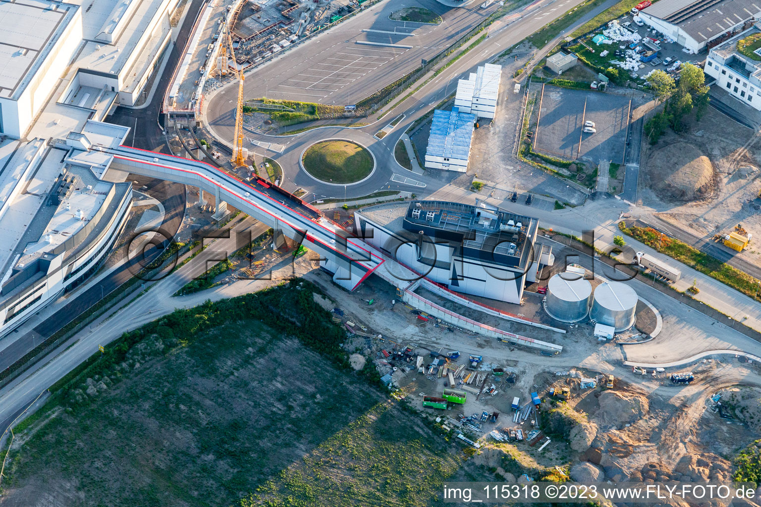 SEW-Eurodrive in the district Graben in Graben-Neudorf in the state Baden-Wuerttemberg, Germany from above