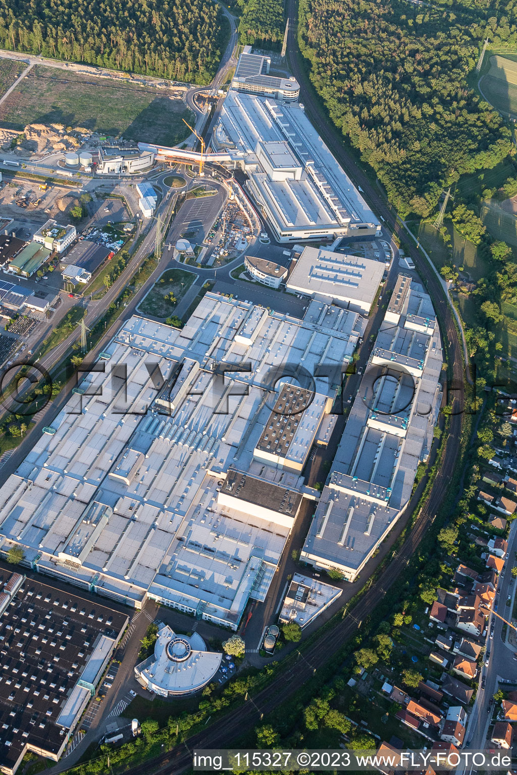 Drone recording of SEW Eurodrive in the district Graben in Graben-Neudorf in the state Baden-Wuerttemberg, Germany