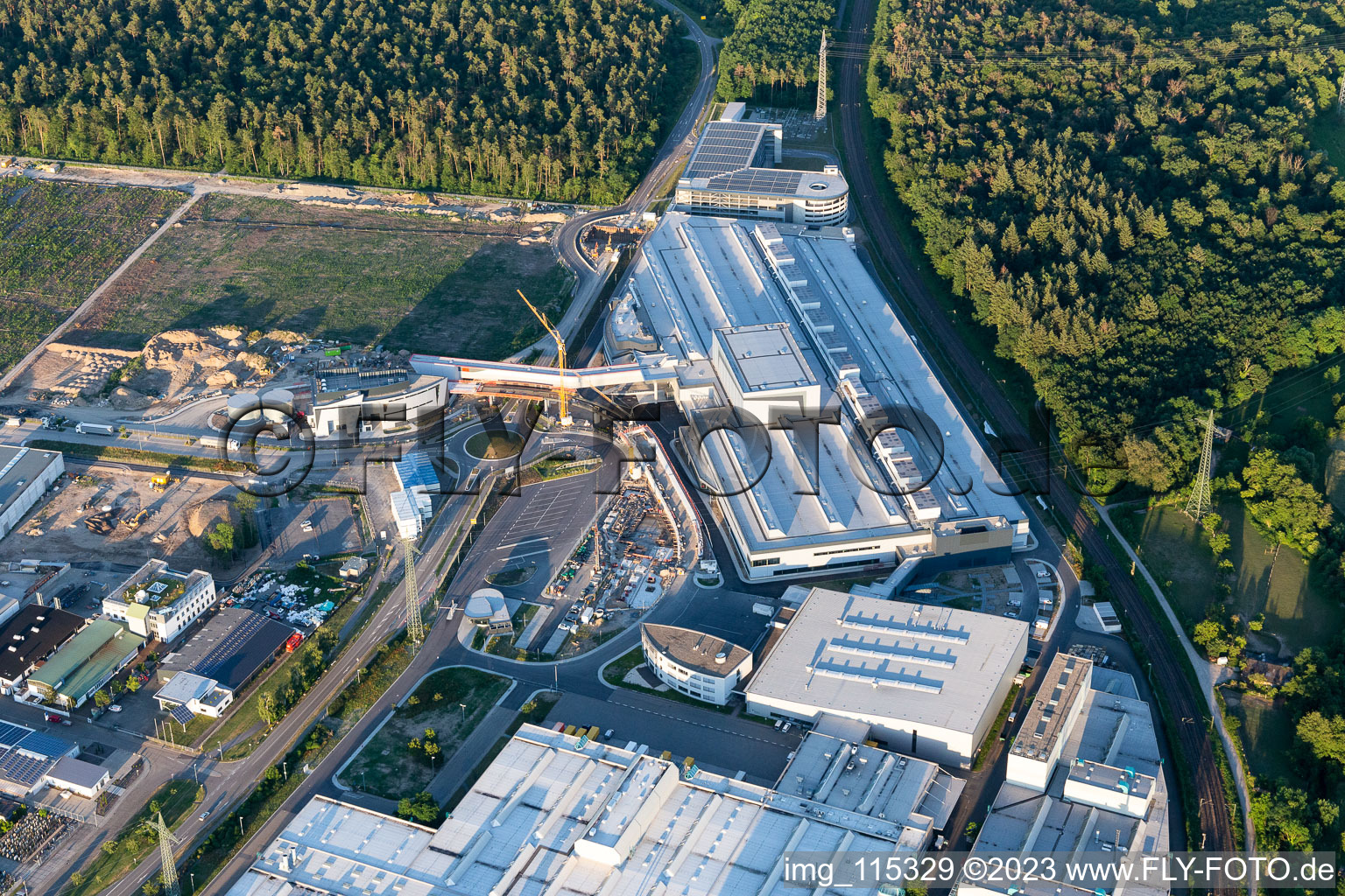 Drone image of SEW-Eurodrive in the district Graben in Graben-Neudorf in the state Baden-Wuerttemberg, Germany