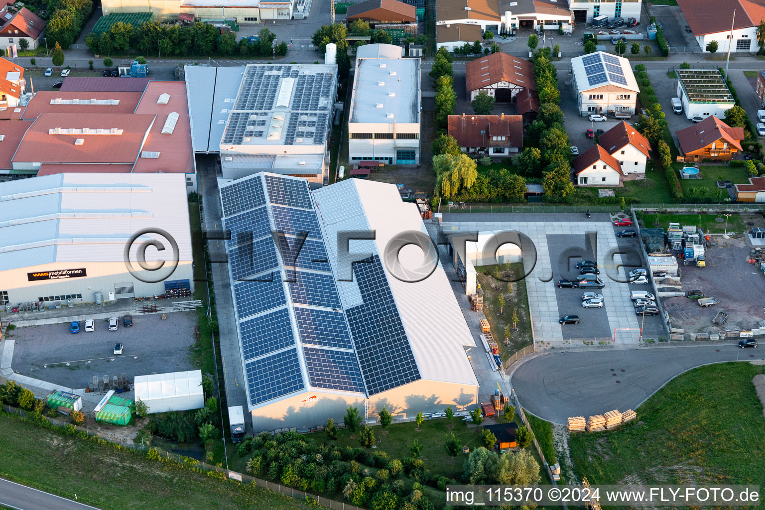 Aerial view of Commercial area Im Gereut, HGGS LaserCUT GmbH & Co. KG in Hatzenbühl in the state Rhineland-Palatinate, Germany