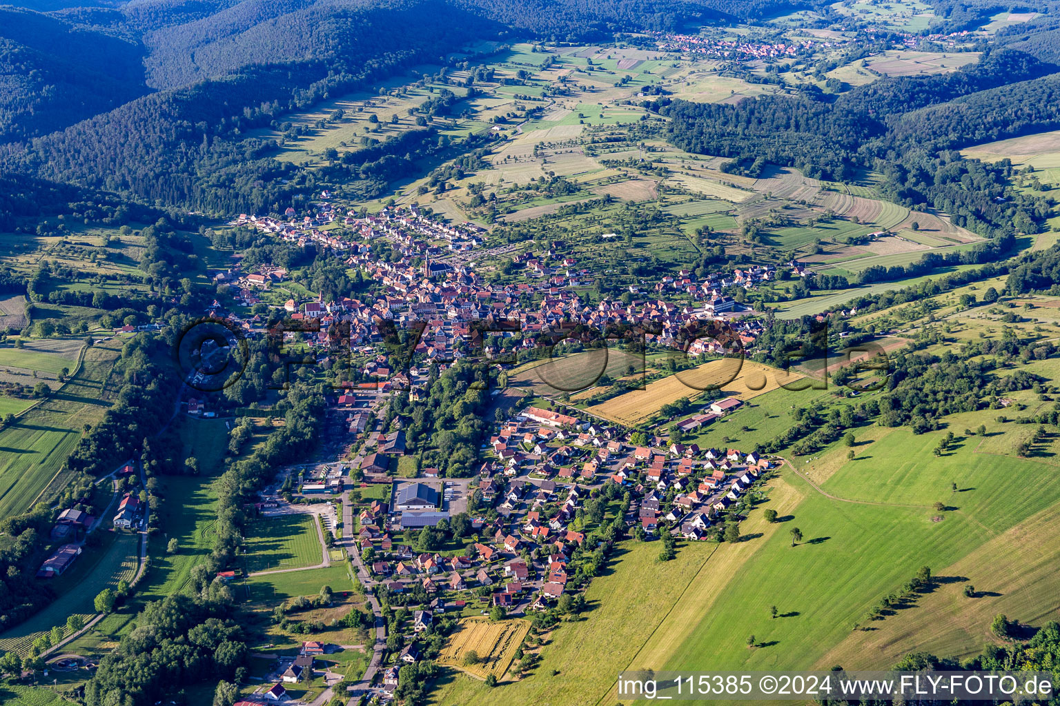 Lembach in the state Bas-Rhin, France from a drone