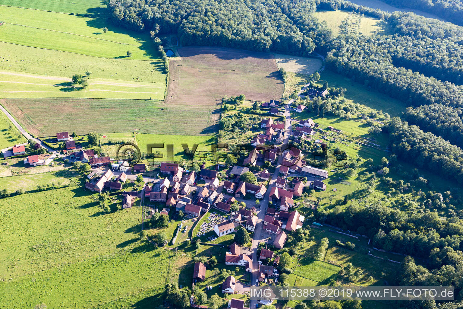 Aerial photograpy of Lembach in the state Bas-Rhin, France