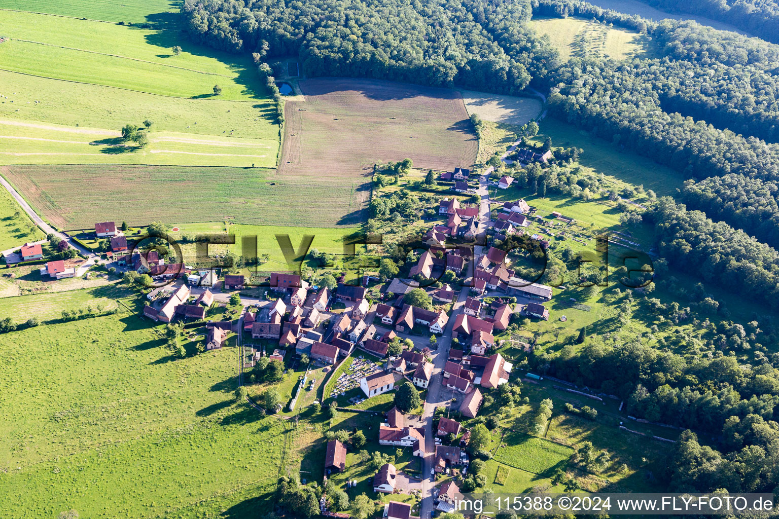 Aerial photograpy of Lembach in the state Bas-Rhin, France