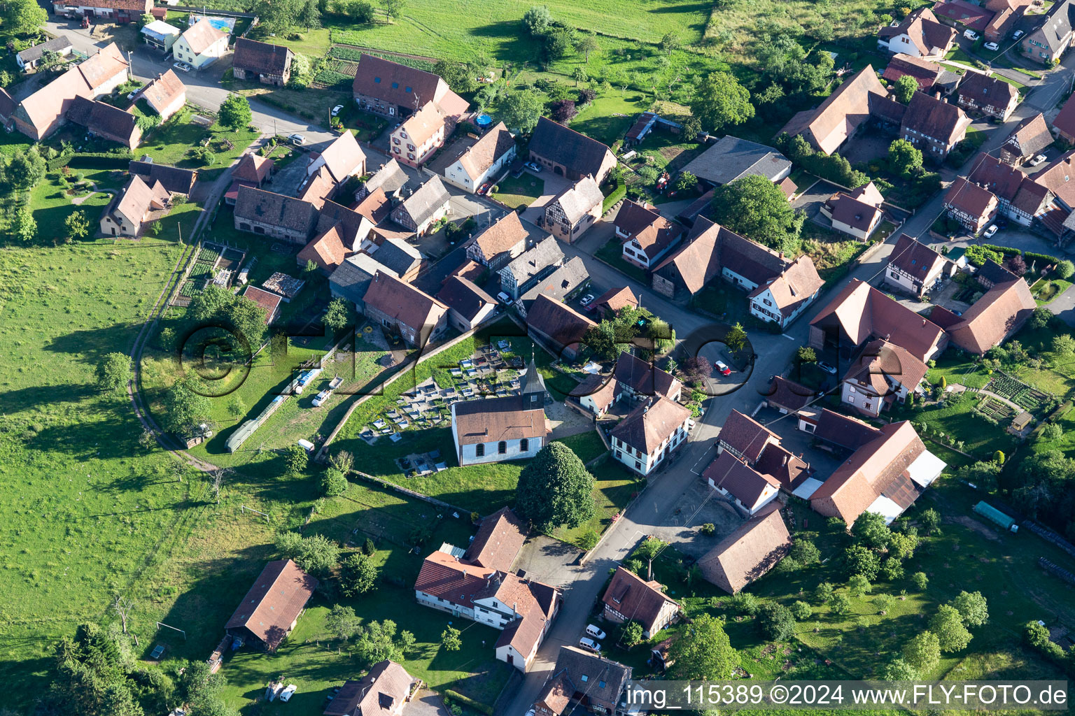 Oblique view of Lembach in the state Bas-Rhin, France