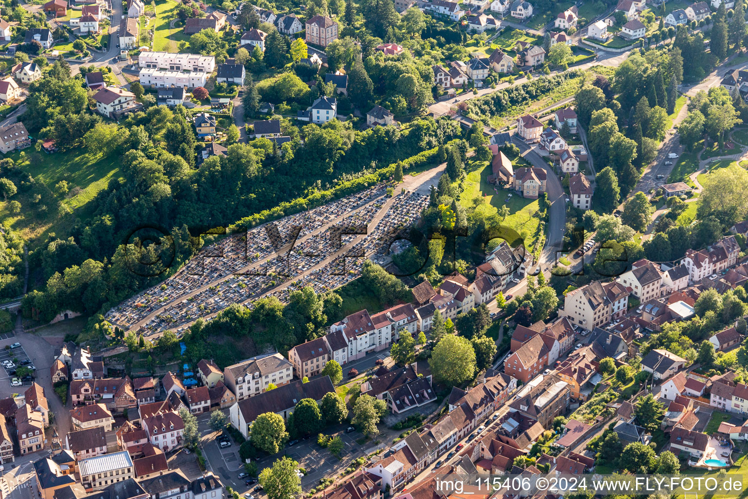 Cemetery in Niederbronn-les-Bains in the state Bas-Rhin, France