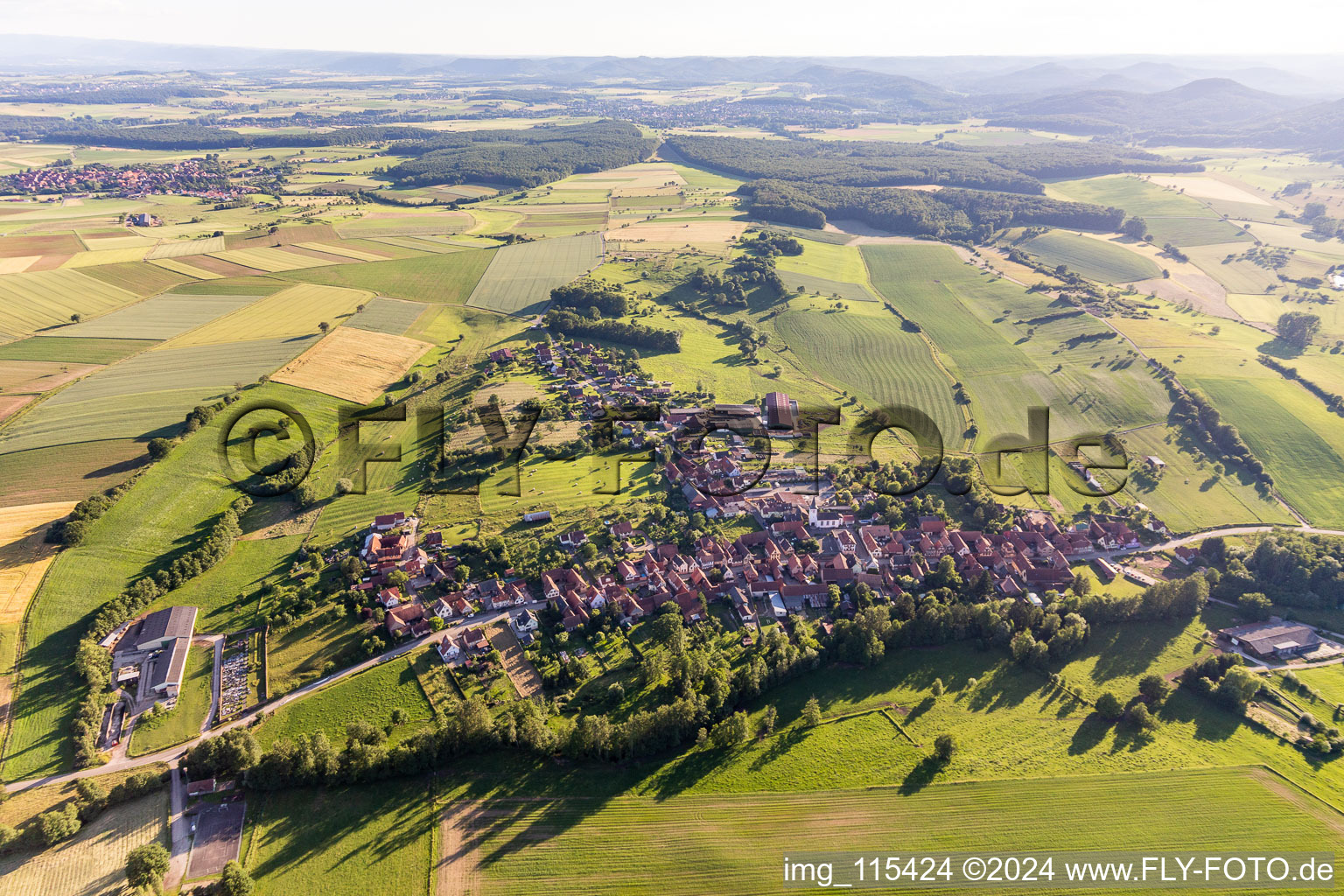 Bischholtz in the state Bas-Rhin, France from the plane