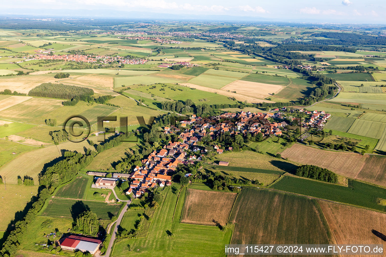 Mulhausen in the state Bas-Rhin, France from above