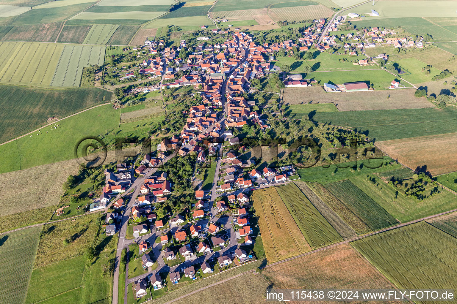 Aerial photograpy of Kindwiller in the state Bas-Rhin, France