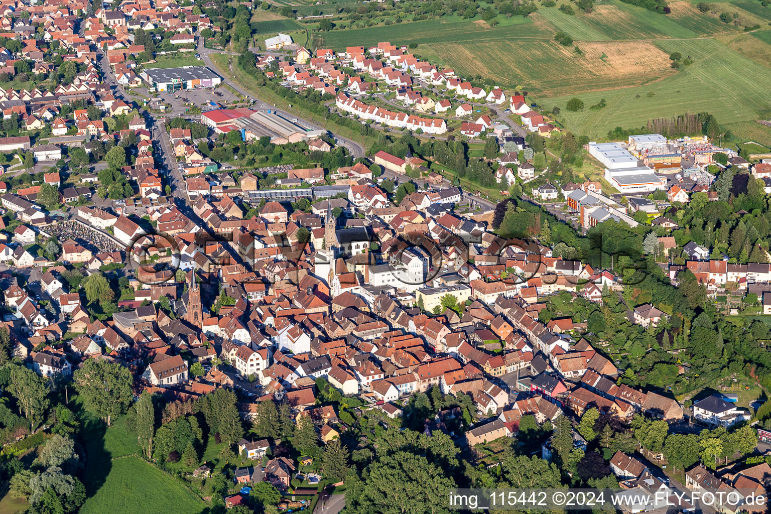 Val de Moder in the state Bas-Rhin, France out of the air