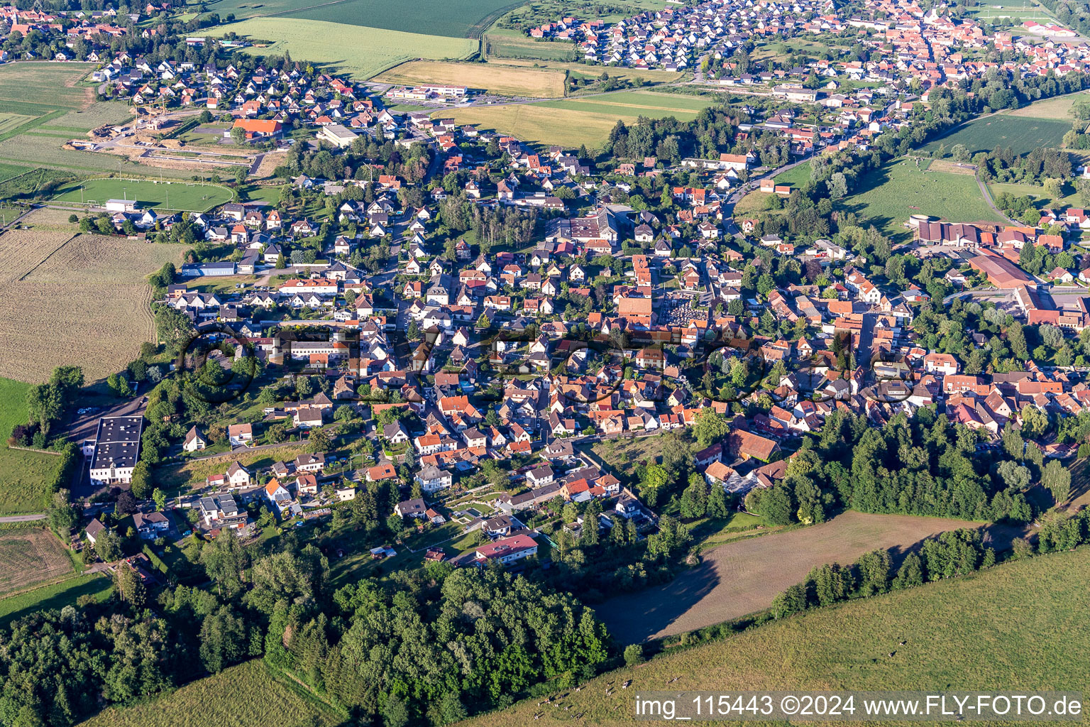 Val de Moder in the state Bas-Rhin, France seen from above