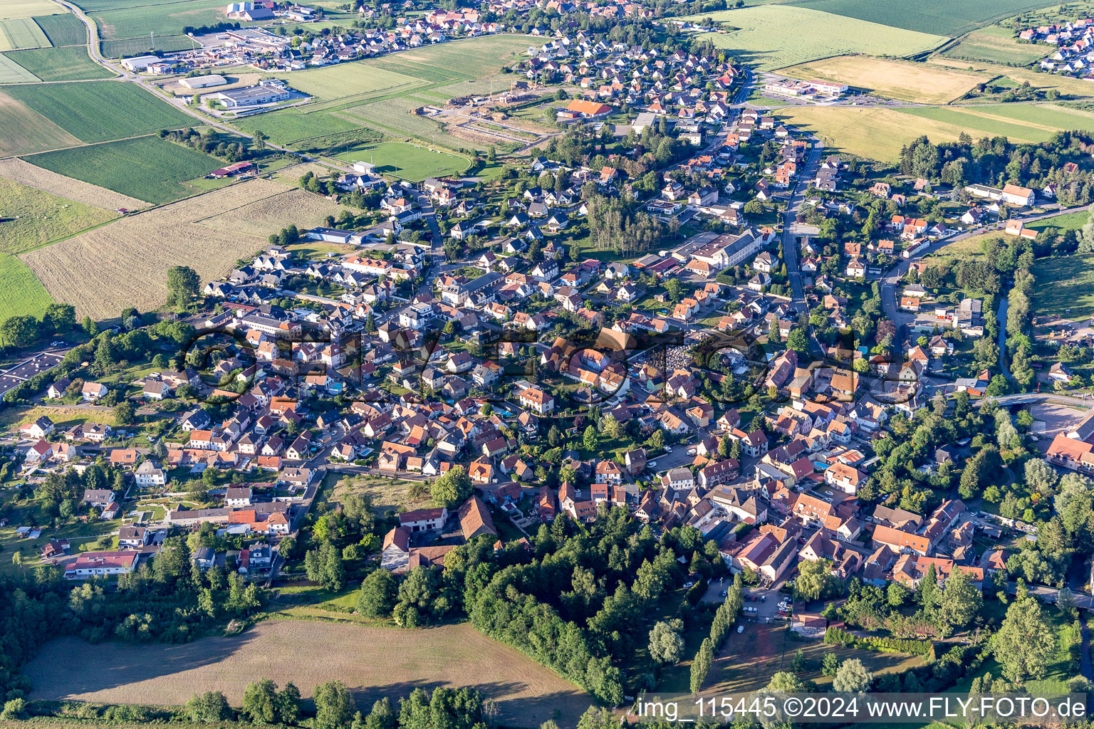 Bird's eye view of Val de Moder in the state Bas-Rhin, France