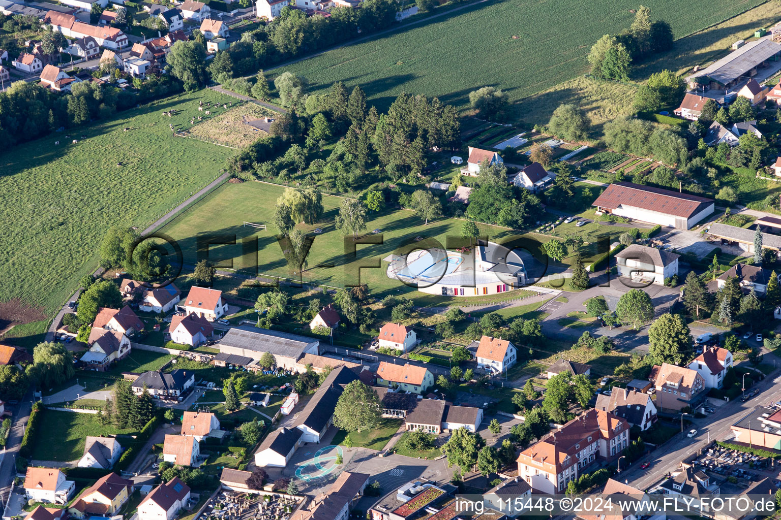 Pfaffenhofen Swimming Pool in Val-de-Moder in the state Bas-Rhin, France