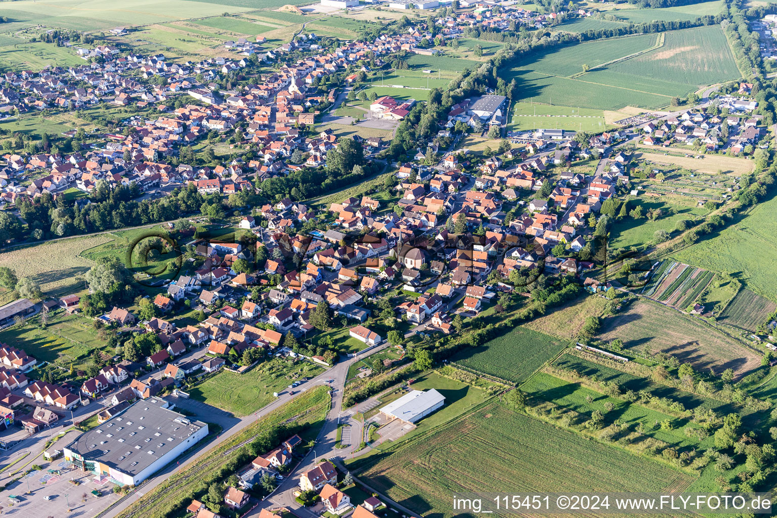 Niedermodern in the state Bas-Rhin, France out of the air