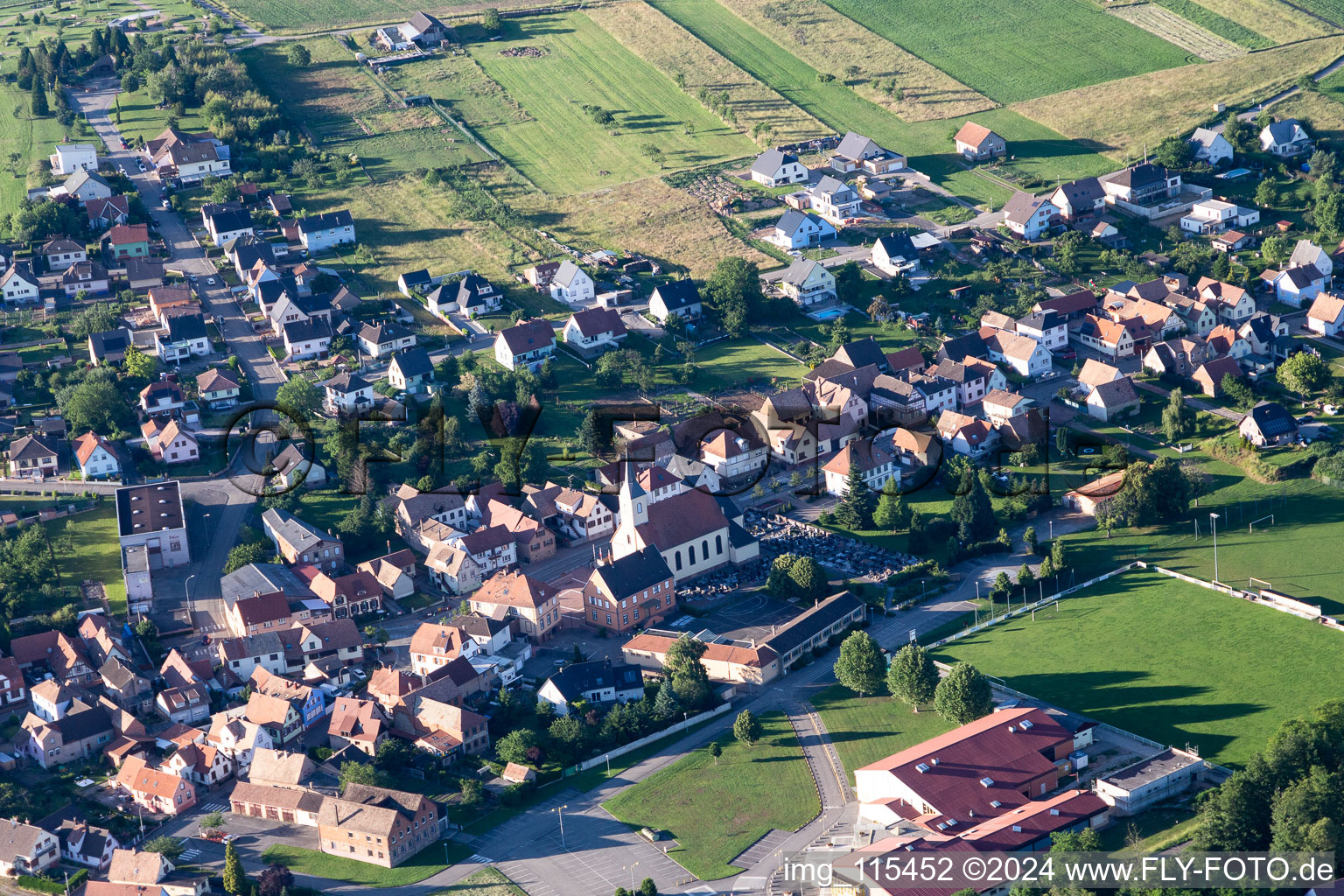 Val de Moder in the state Bas-Rhin, France viewn from the air