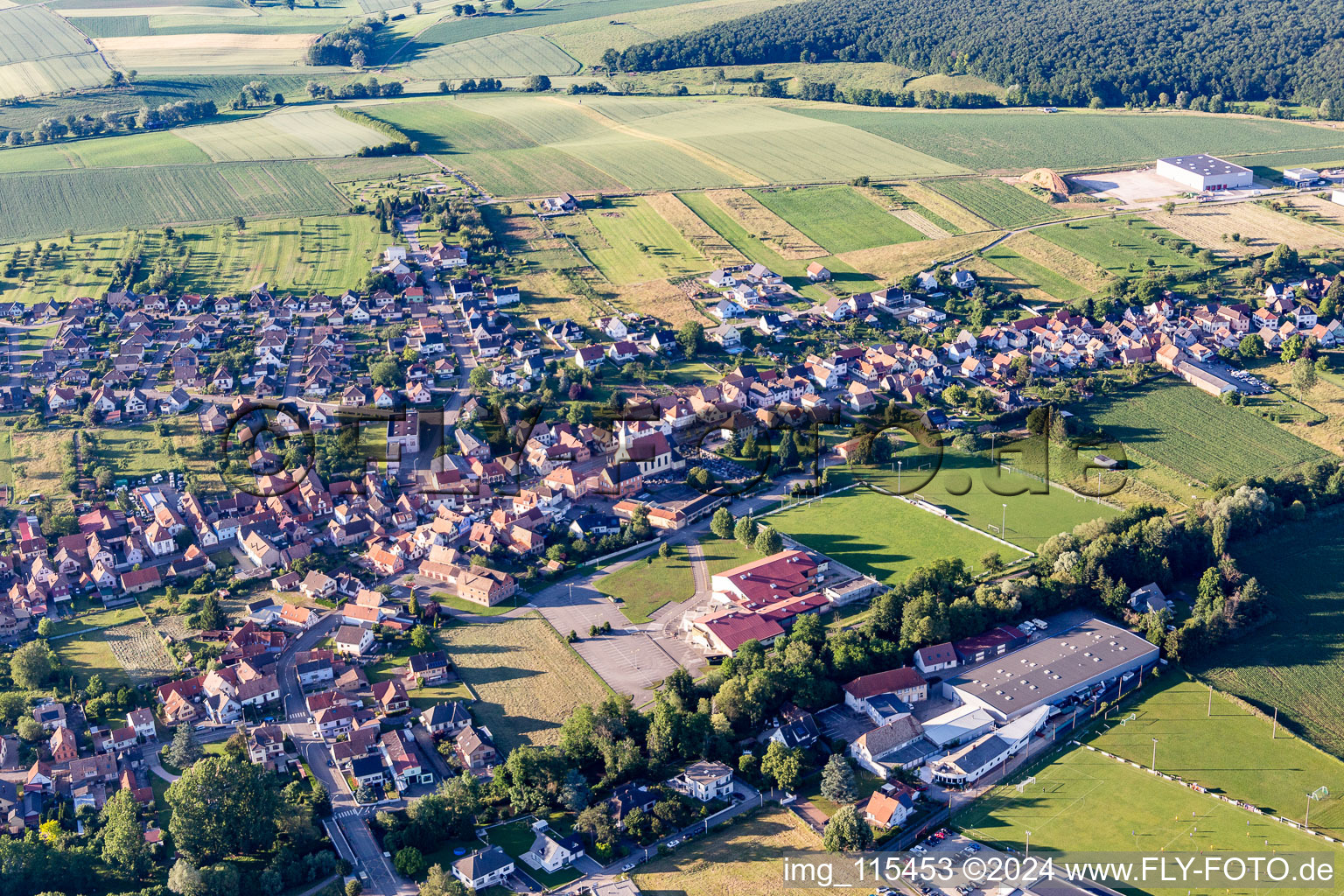 Drone recording of Val de Moder in the state Bas-Rhin, France