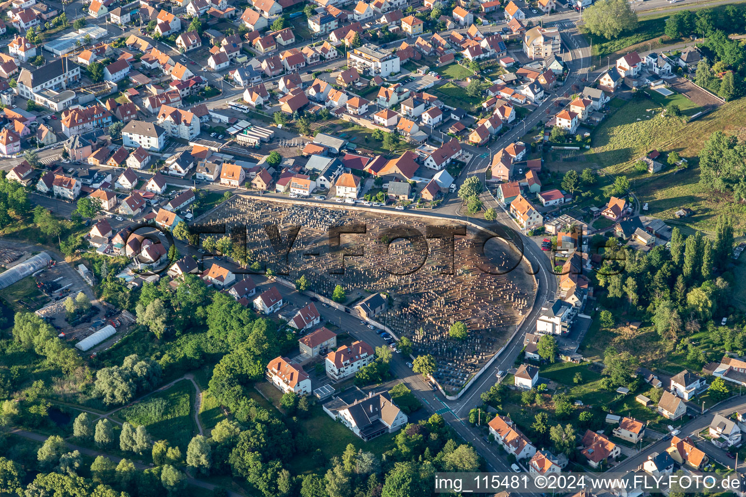 Grave rows on the grounds of the old jewish cemetery CimetiA?re Israelite de Haguenau in Haguenau in Grand Est, France