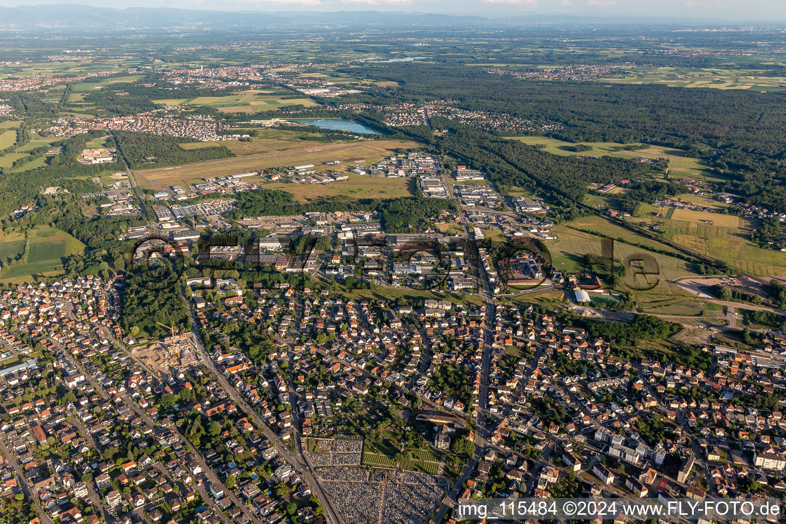 Aerial photograpy of Hagenau in the state Bas-Rhin, France