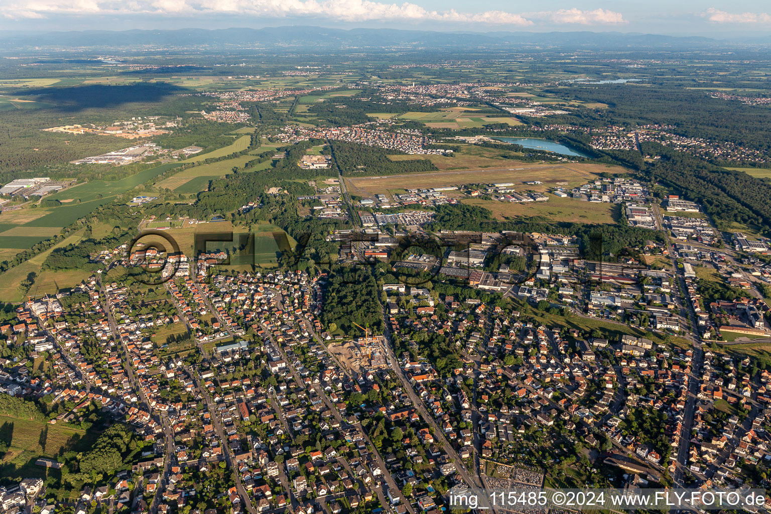 Oblique view of Hagenau in the state Bas-Rhin, France