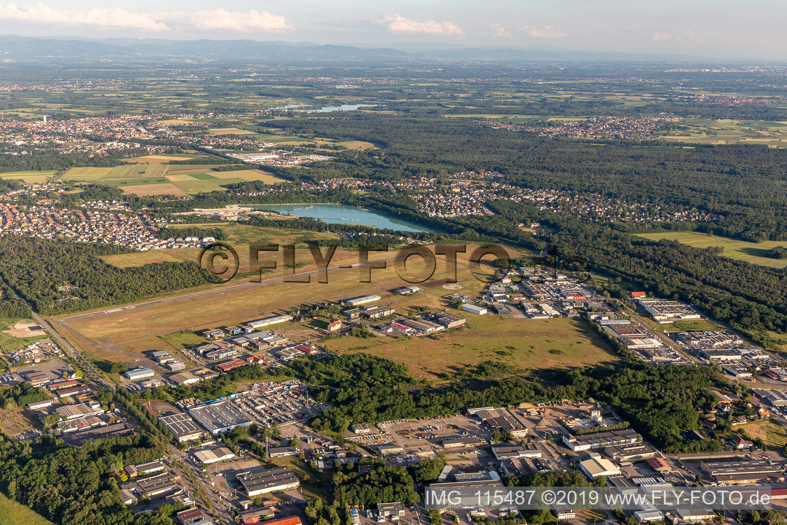 Aerial view of Aerodromes in Haguenau in the state Bas-Rhin, France