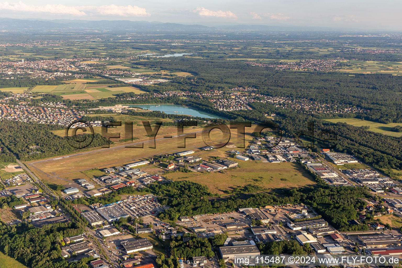 Aerial view of Aerodromes in Haguenau in the state Bas-Rhin, France