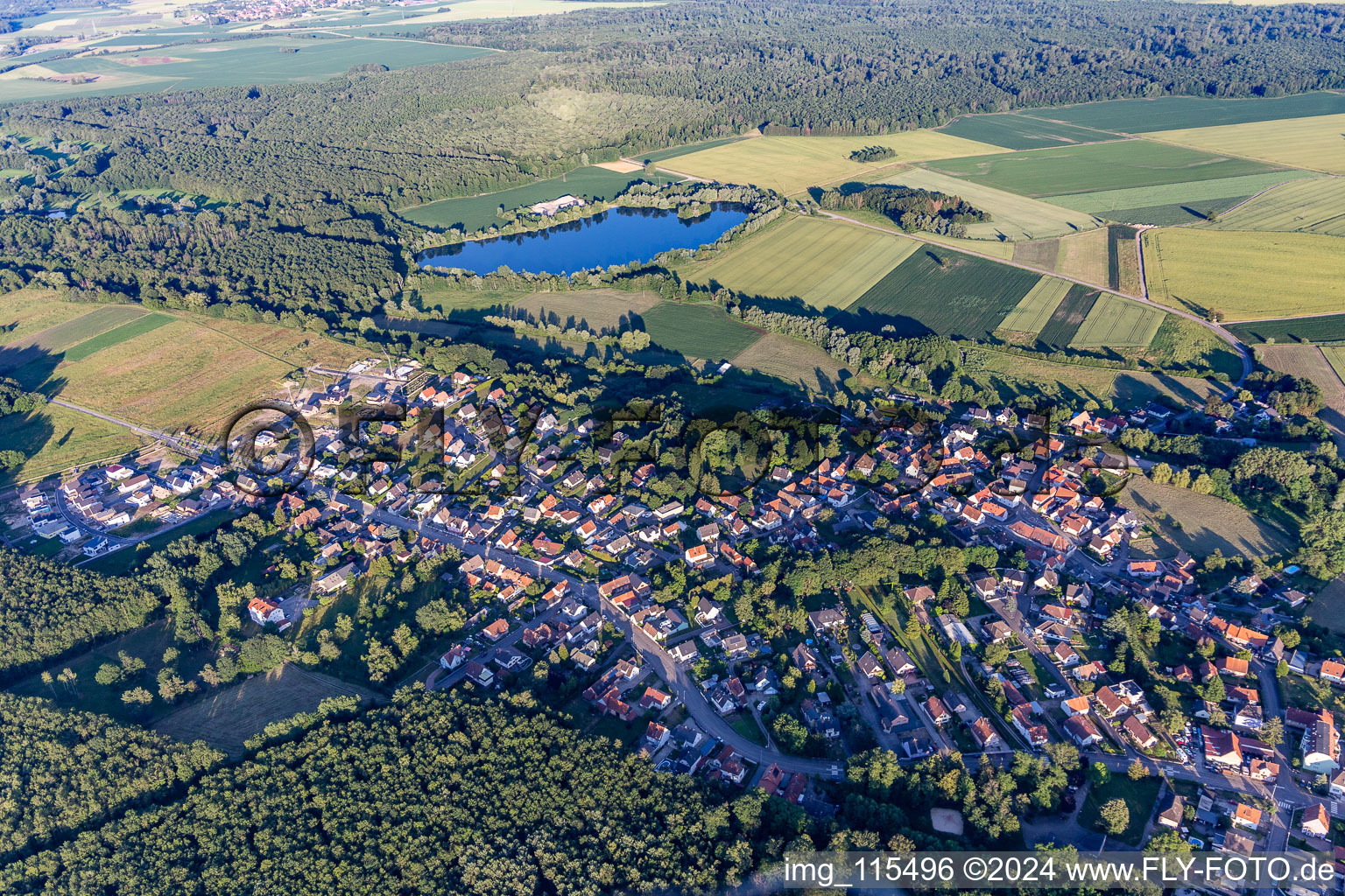 Oblique view of Schirrhoffen in the state Bas-Rhin, France