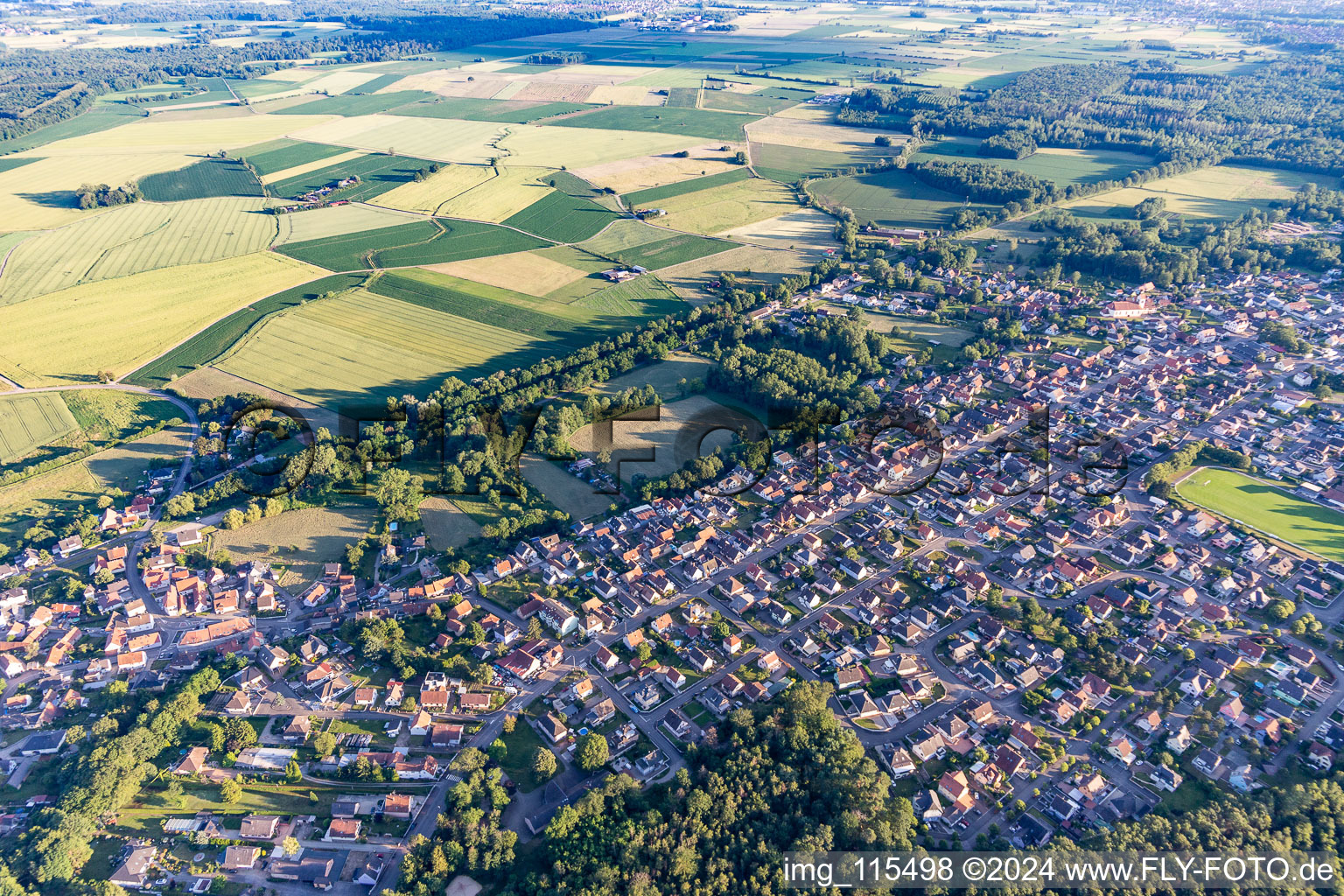 Schirrhoffen in the state Bas-Rhin, France out of the air