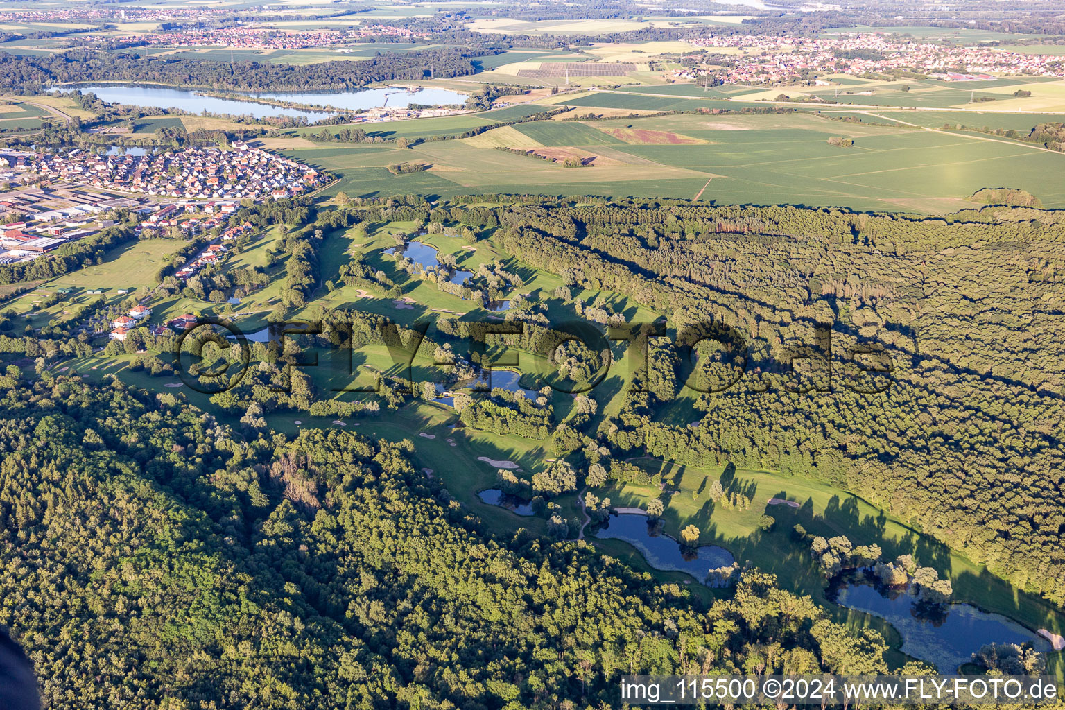 Aerial view of Golf Club Baden-Baden in Soufflenheim in the state Bas-Rhin, France