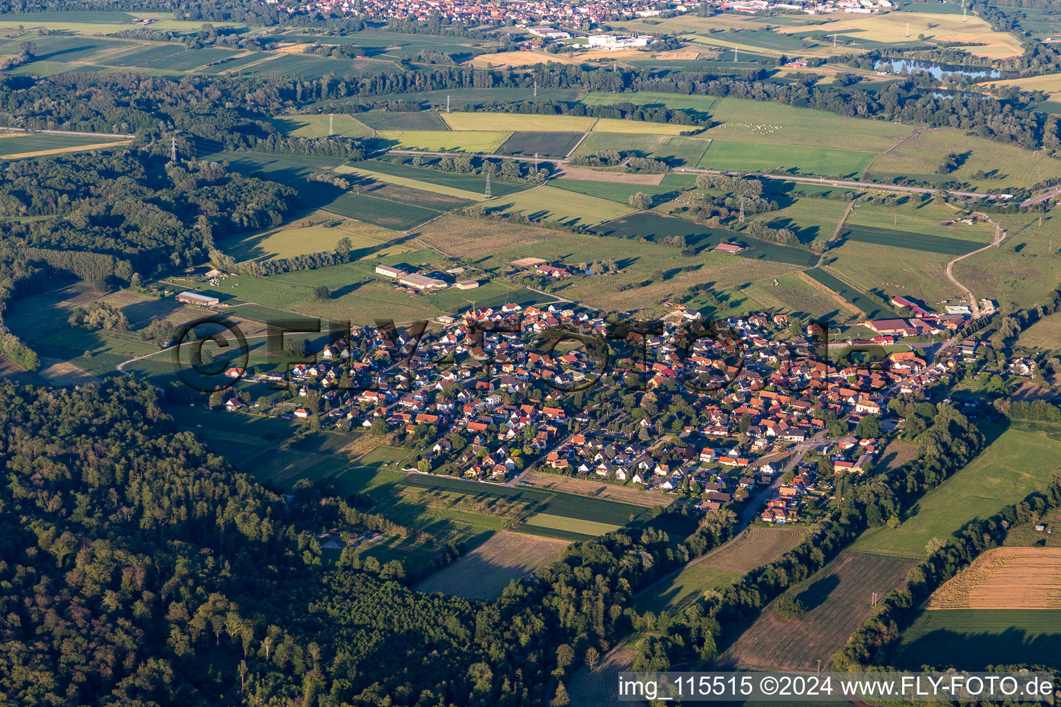 Forstfeld in the state Bas-Rhin, France from the plane