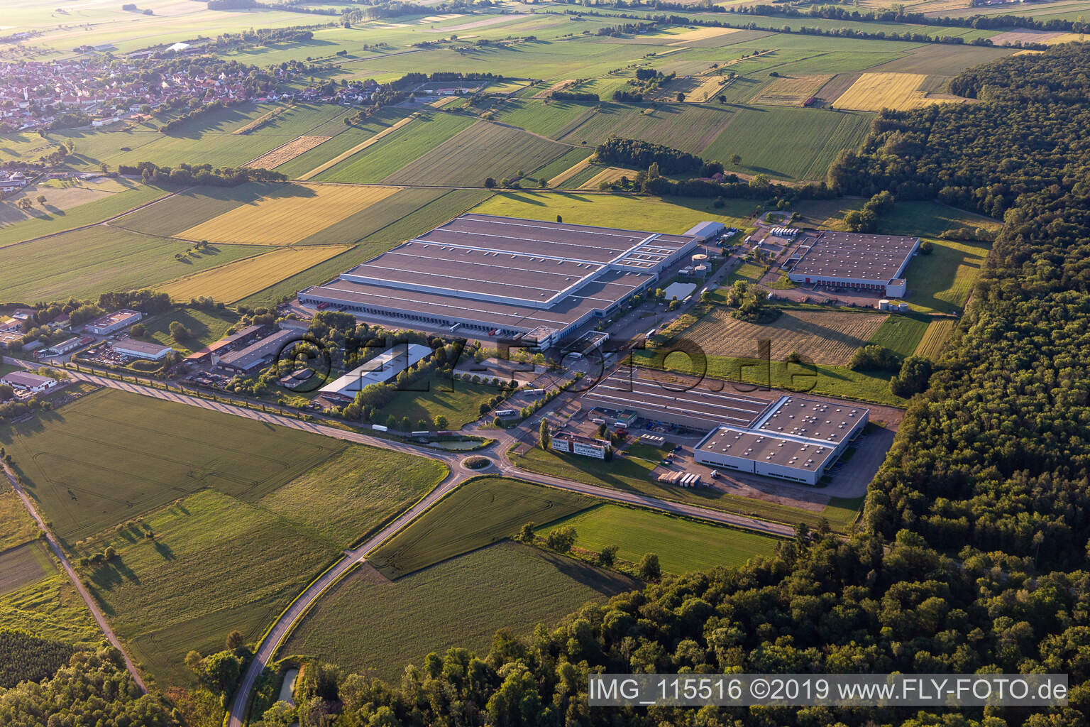 Buildings and production halls on the vehicle construction site Daimler AG in Hatten in Grand Est, France