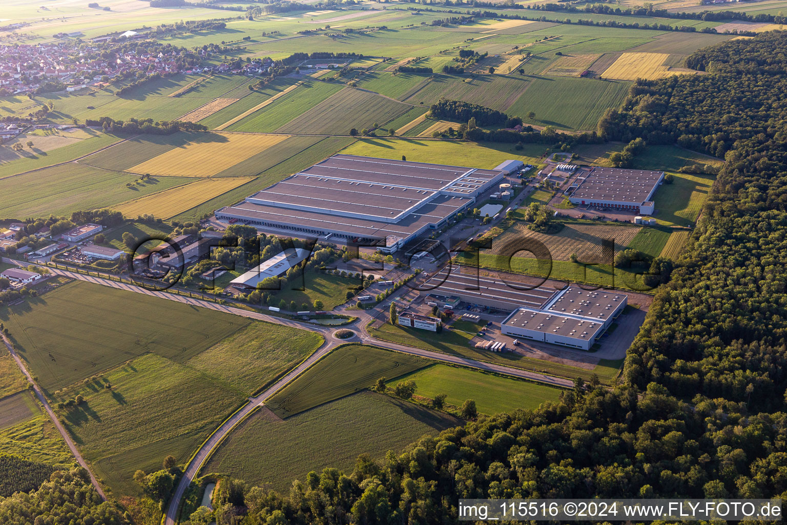 Buildings and production halls on the vehicle construction site Daimler AG in Hatten in Grand Est, France