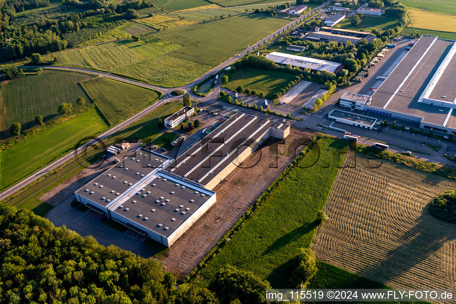 Aerial view of Daimler AG in Hatten in the state Bas-Rhin, France