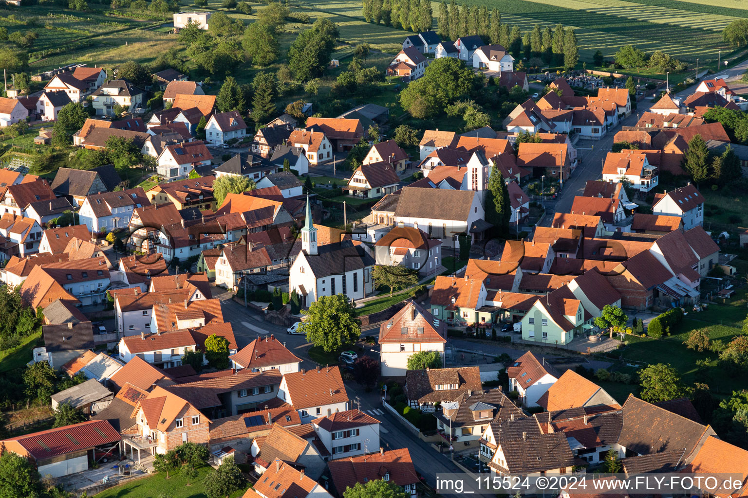 Buhl in the state Bas-Rhin, France viewn from the air