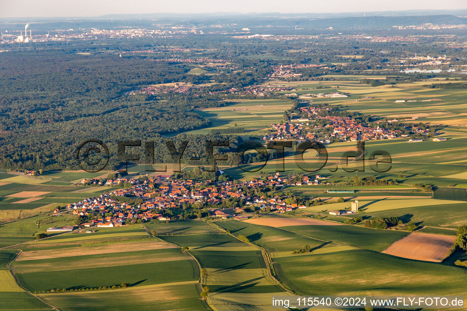 Oblique view of Salmbach in the state Bas-Rhin, France