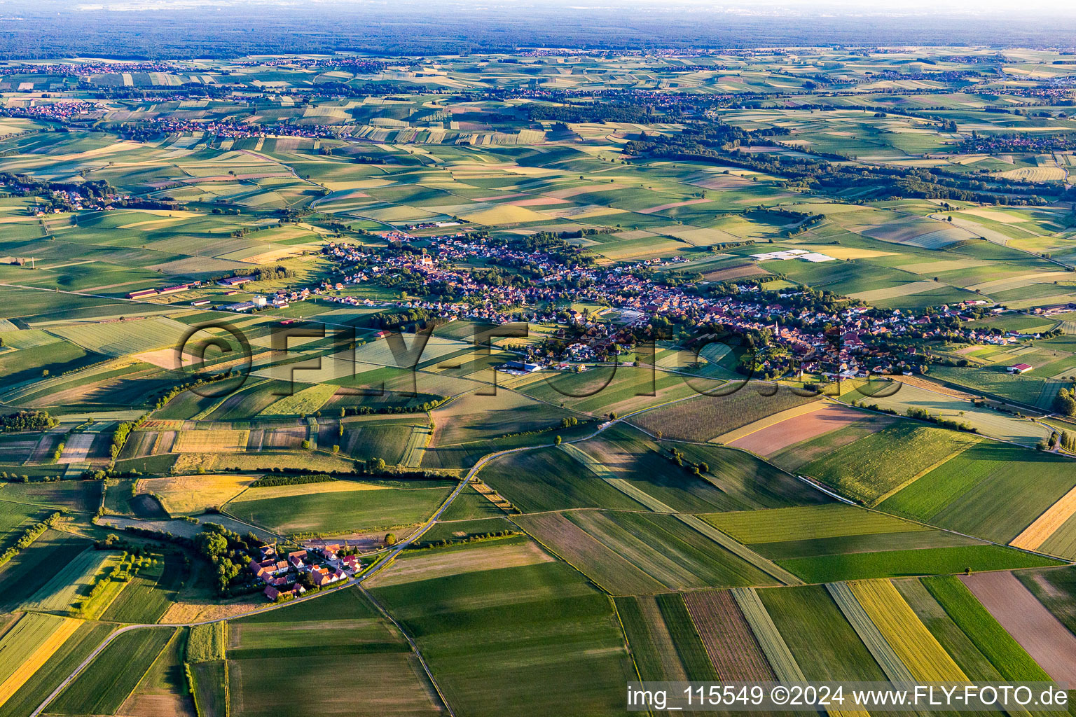 Oblique view of Seebach in the state Bas-Rhin, France